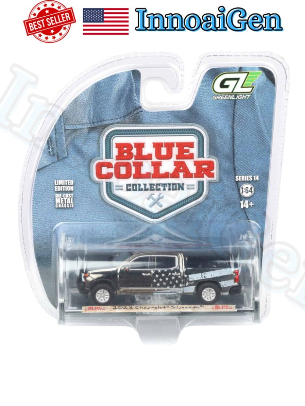 GreenLight Blue Collar 2023 Chevrolet Silverado Truck 1:64 Die-Cast NIB